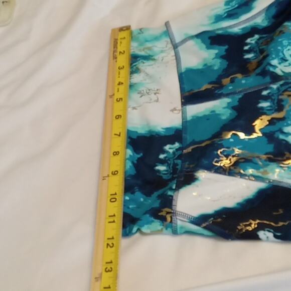 Old Navy Active Girls turquoise tie dye Large with gold Leggings.Classy, Sparkle - Picture 6 of 8